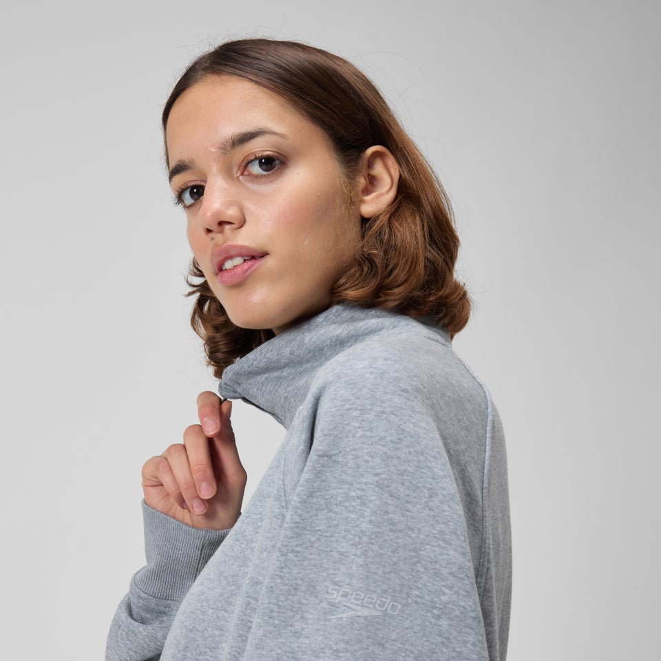 Unisex 14 Zip Fleece Pullover Gray