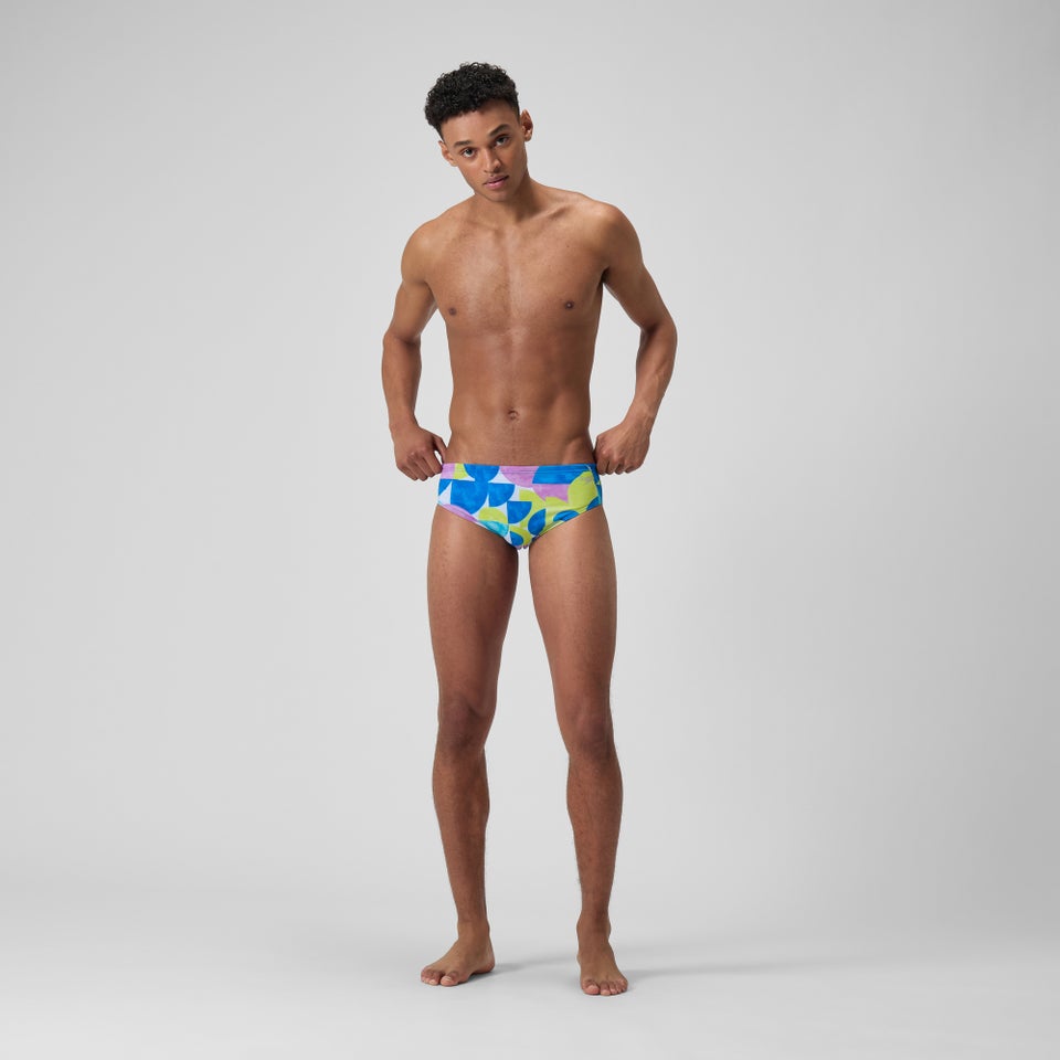 Men's Printed One Brief Blue/Yellow