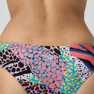 Taille basse coquin à motif imprimé pour femmes, multicolore