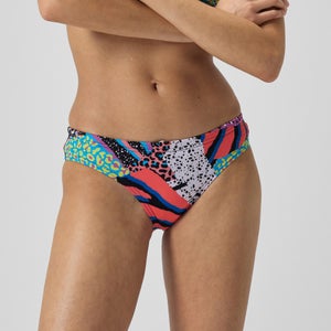 Women's Printed Hipster Bikini Bottom Red/Navy - M