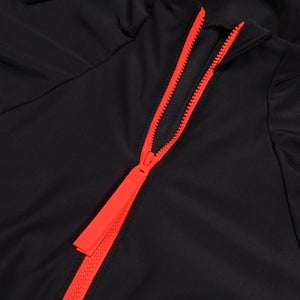 Women's Colourblock Long Sleeve Zip Swimsuit Black/Red