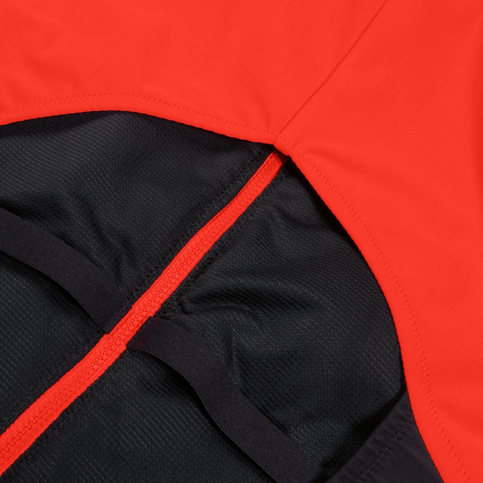 Women's Colourblock Long Sleeve Zip Swimsuit Black/Red