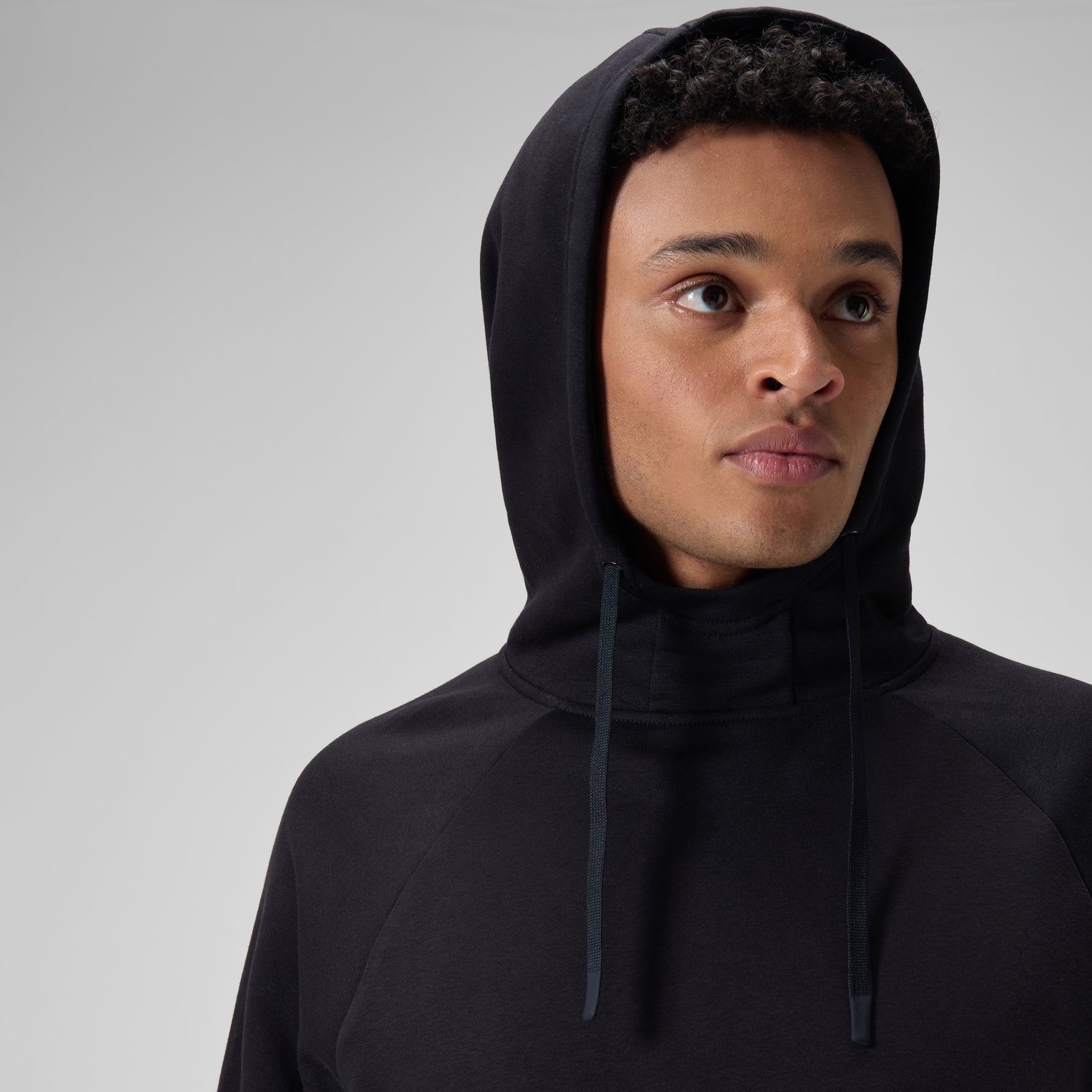 Chandail à capuche en polaire unisexe, noir