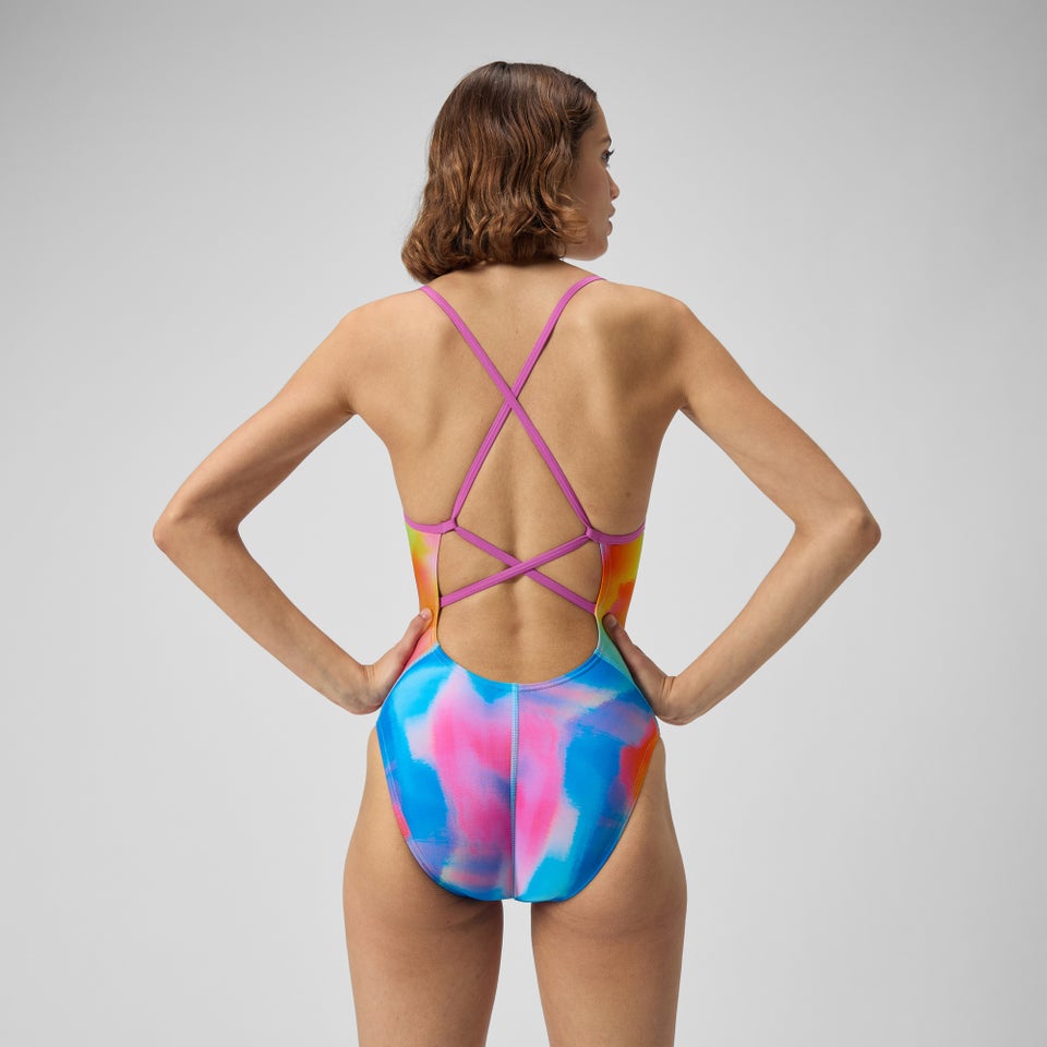 Women's Printed Double Crossback One Piece Multi