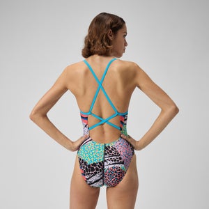 Women's Printed Double Crossback One Piece Multi