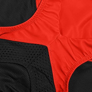 Women's Solid Scoop Mesh One Piece Red