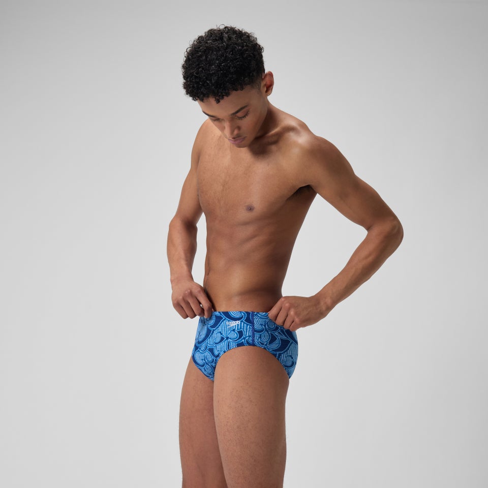 Men's Printed One Brief Blue