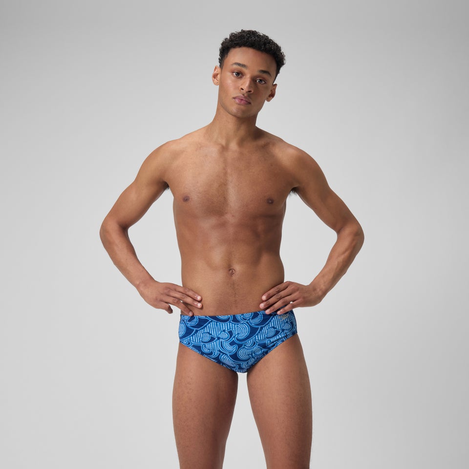 Men's Printed One Brief Blue