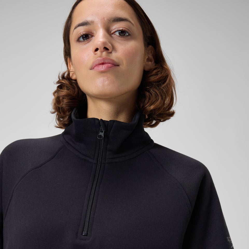 Unisex 14 Zip Fleece Pullover Black