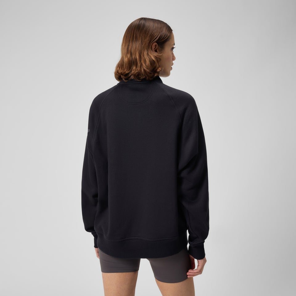 Pull polaire unisexe à 14 zip, noir