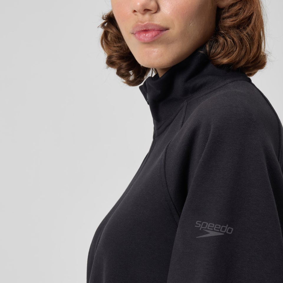 Unisex 14 Zip Fleece Pullover Black