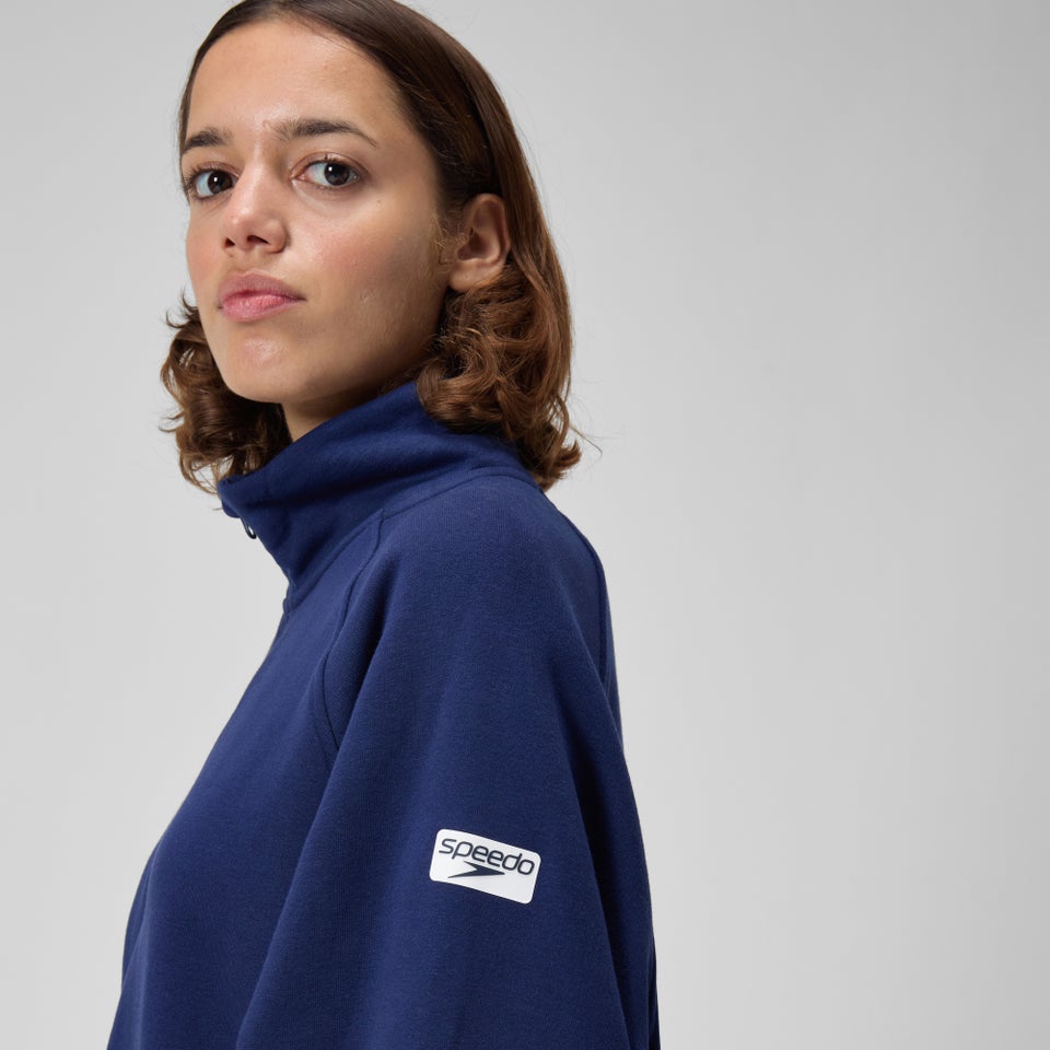 Pull polaire à 14 zip unisexe, bleu marine