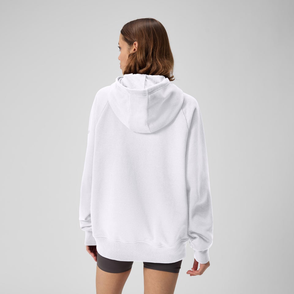 Chandail à capuche en polaire unisexe, blanc