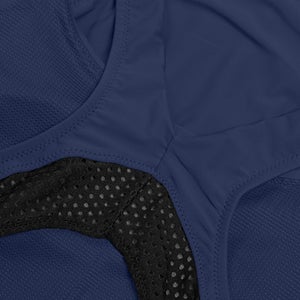 Maillot de bain 1 pièce uni avec maille filet Scoop pour Femmes Bleu céruléen