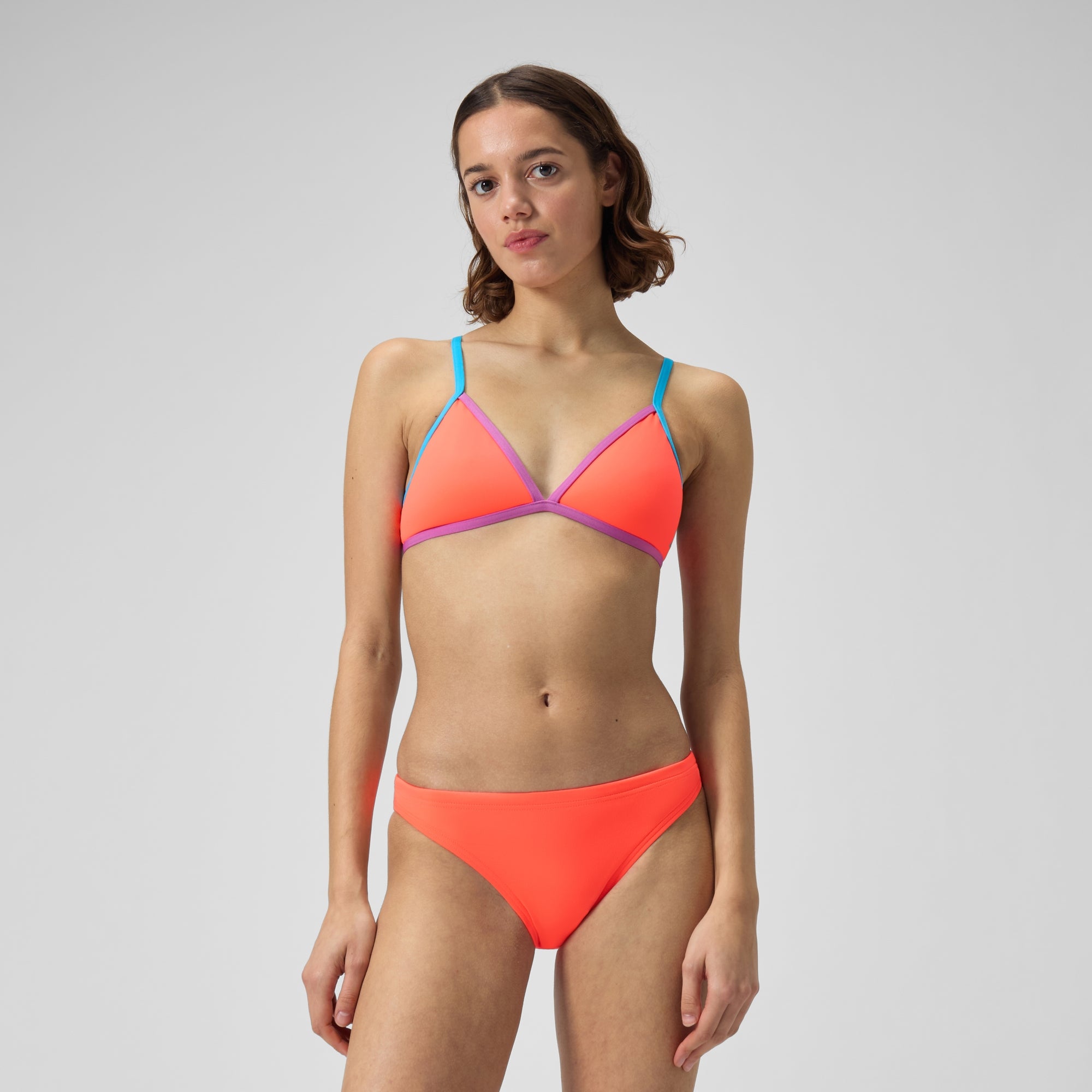 Women's Solid Crossback Triangle Top Red/Black | Speedo USA