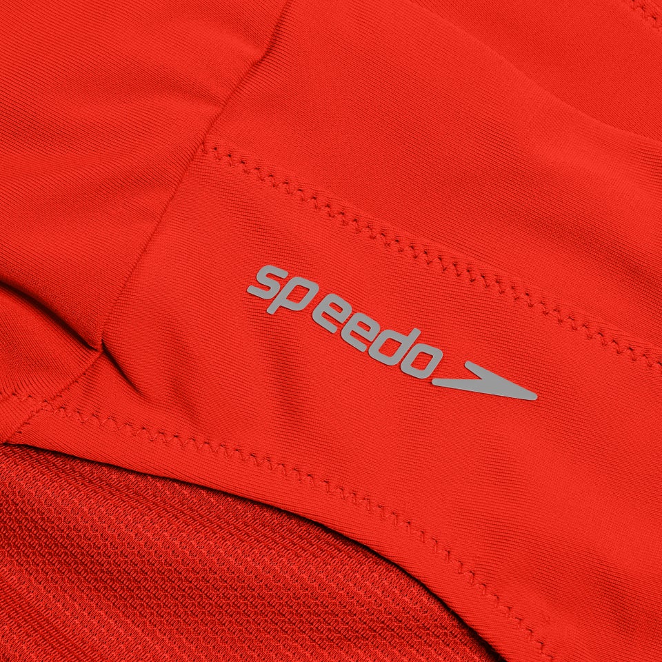 Damen Einfarbige Bikinihose mit hohem Bund Rot