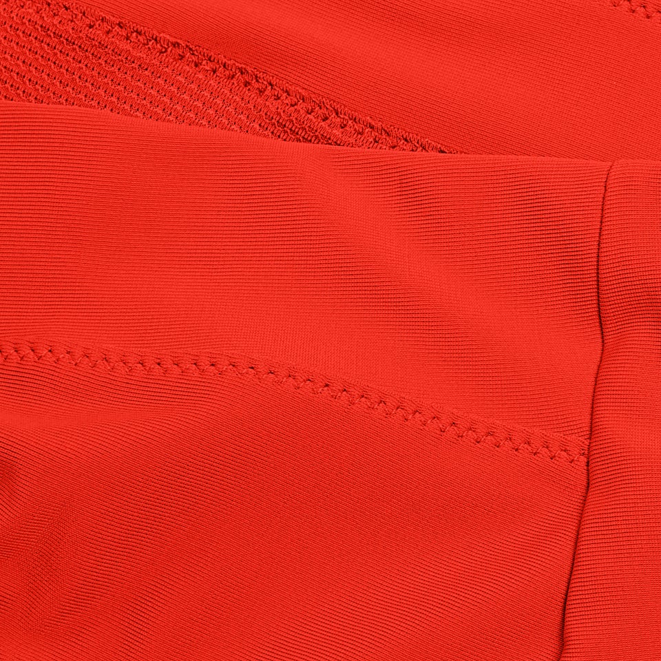 Damen Einfarbige Bikinihose mit hohem Bund Rot