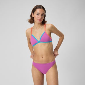 Women's Solid Crossback Triangle Top Pink