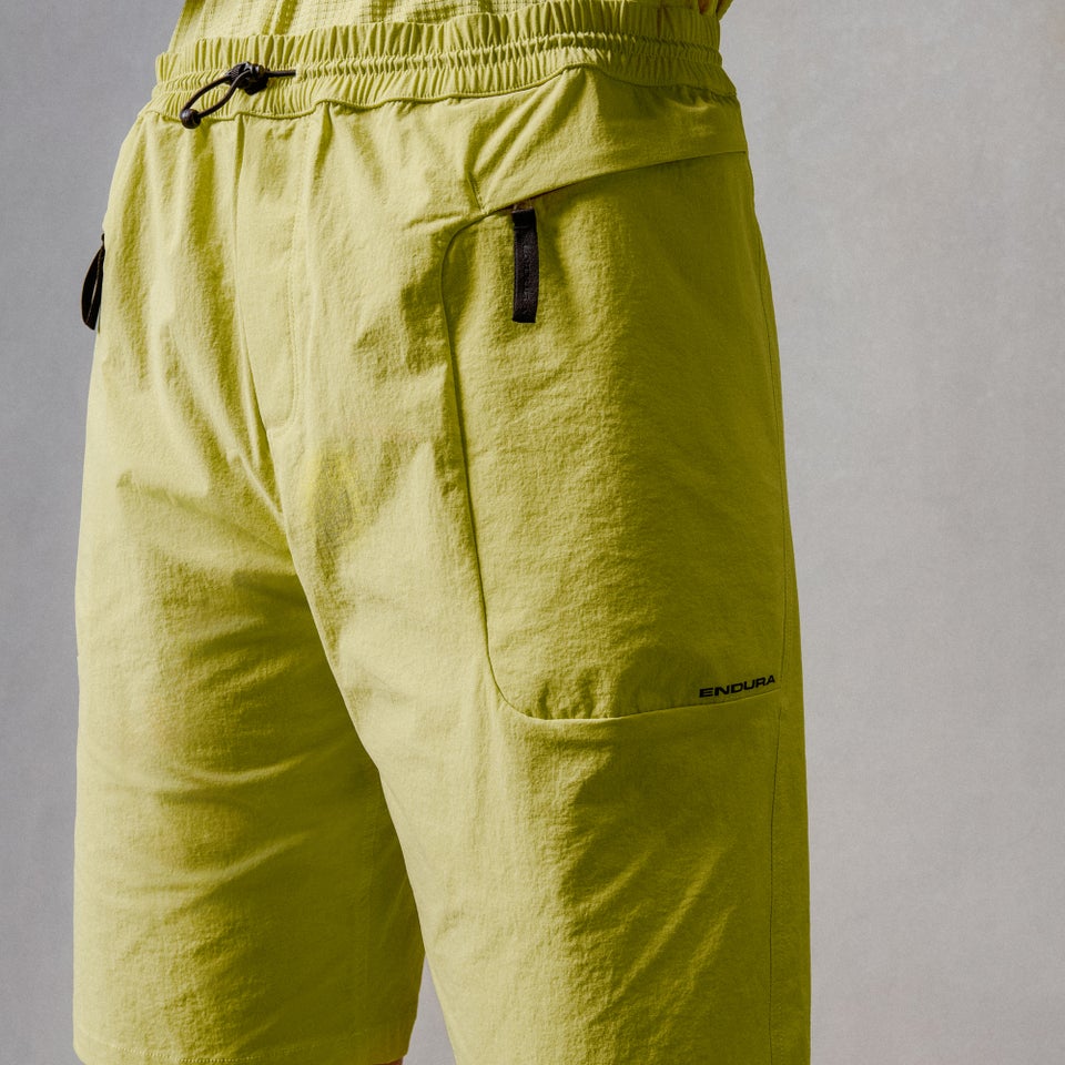 Unisex Corner Shorts (With Liner) - Celery