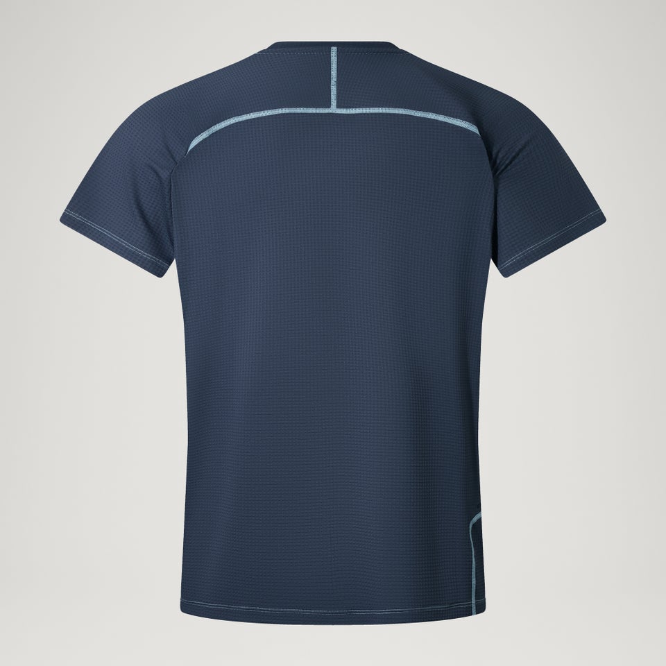 Unisex Kurzarm-Corner-Shirt Ombre-Blau