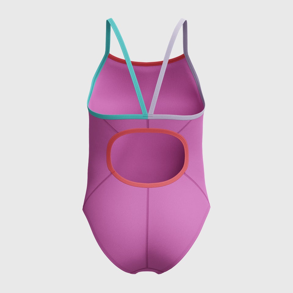 Women's Solid Propel Back One Piece Purple
