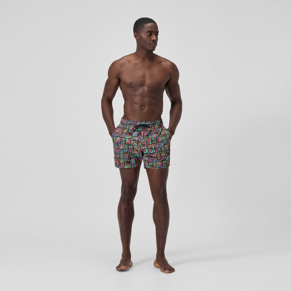 Maillot de bain à motif imprimé Rondo Edge 16 po pour hommes, multicolore