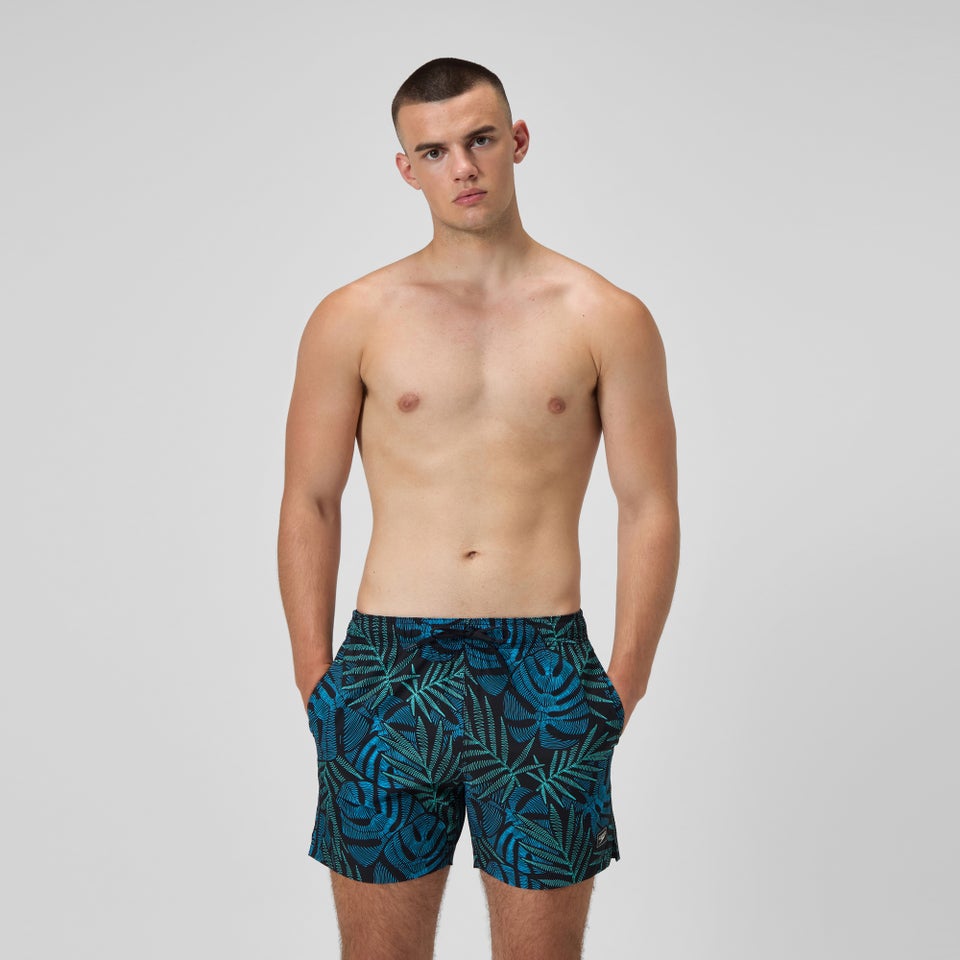 Maillot de bain à motif imprimé Rondo Edge 16 po pour hommes, vert