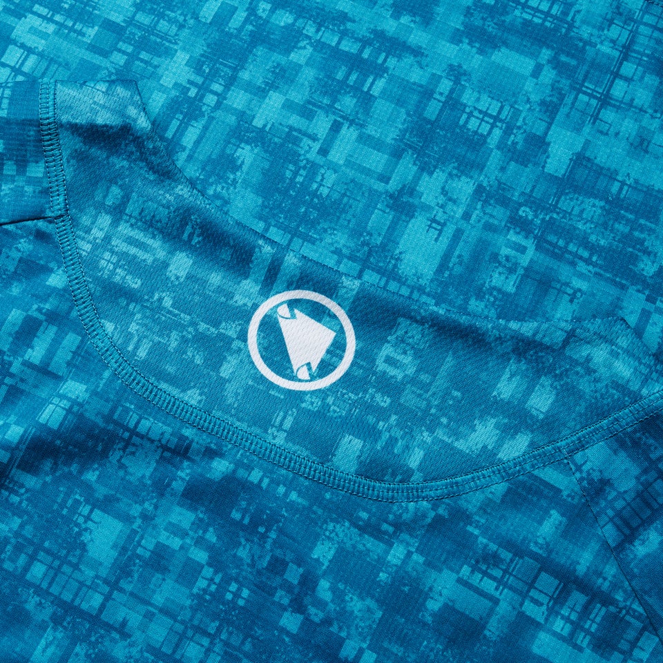 Men's Ltd Grid Print S/S Tee - Atlantic