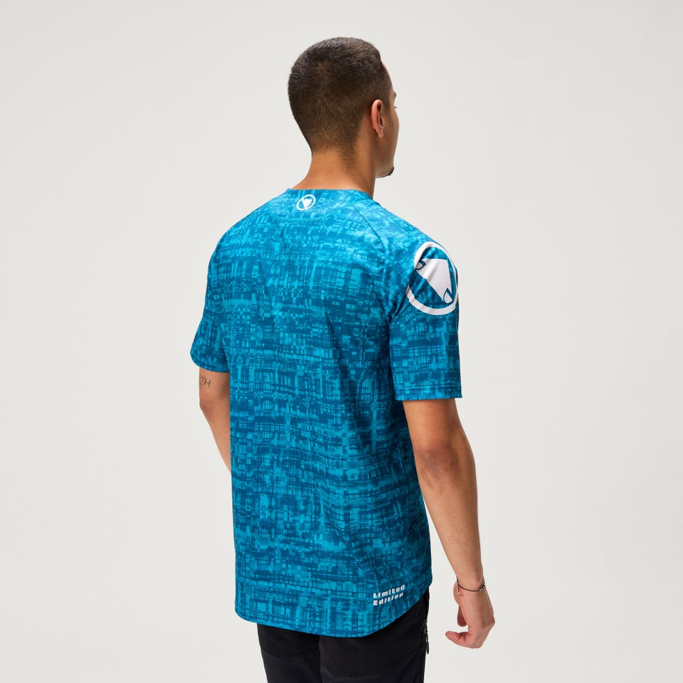 Men's Ltd Grid Print S/S Tee - Atlantic