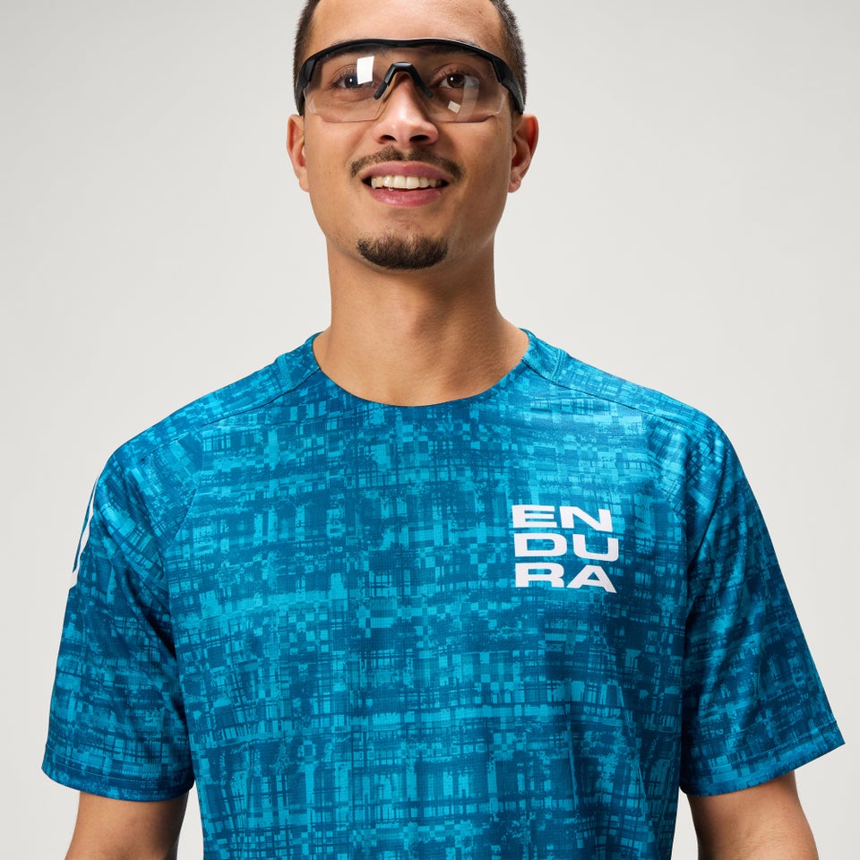 Men's Ltd Grid Print S/S Tee - Atlantic