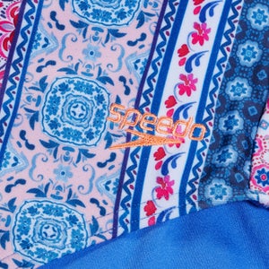 Women's Printed Cut Out Swimsuit Blue/Purple