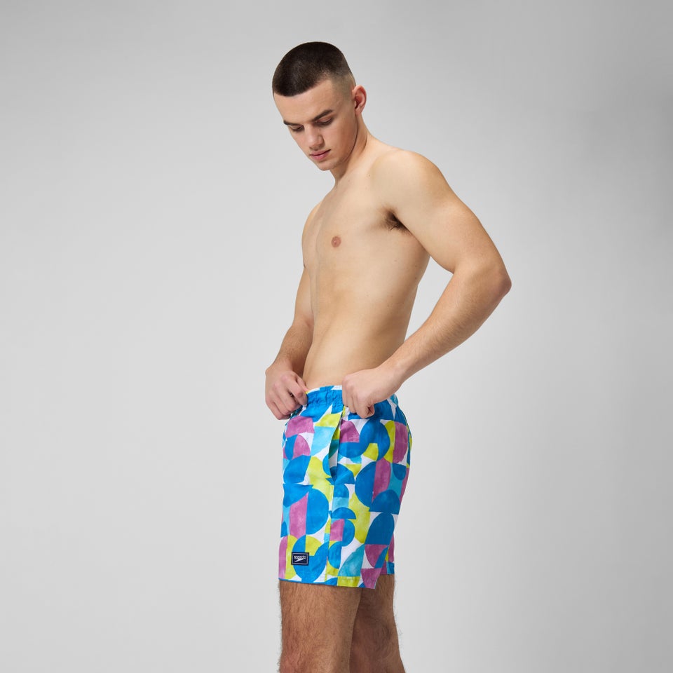 Short de bain Hommes Digital Printed Leisure 16 pouces pour Hommes Bleu Picton