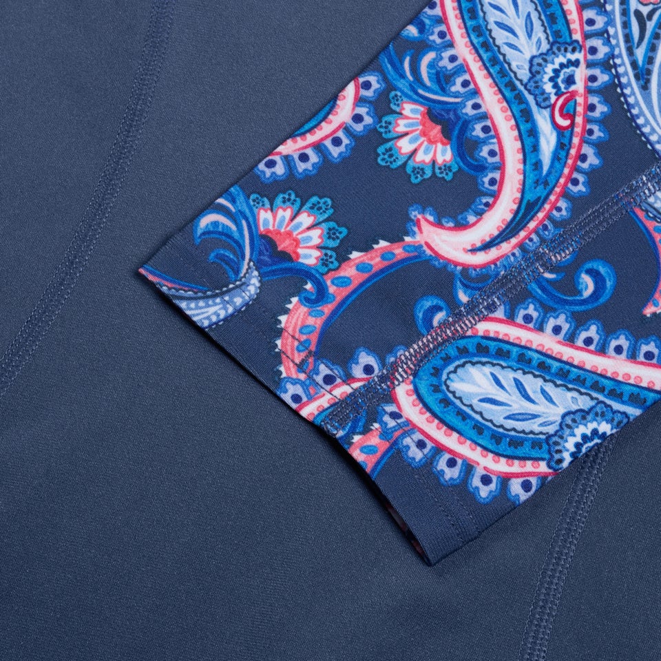 Damen Rash-Kurzarmoberteil mit Print Marineblau/Blau