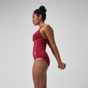 Damen LunaElustre Shaping-Badeanzug mit Print Rot/Lila