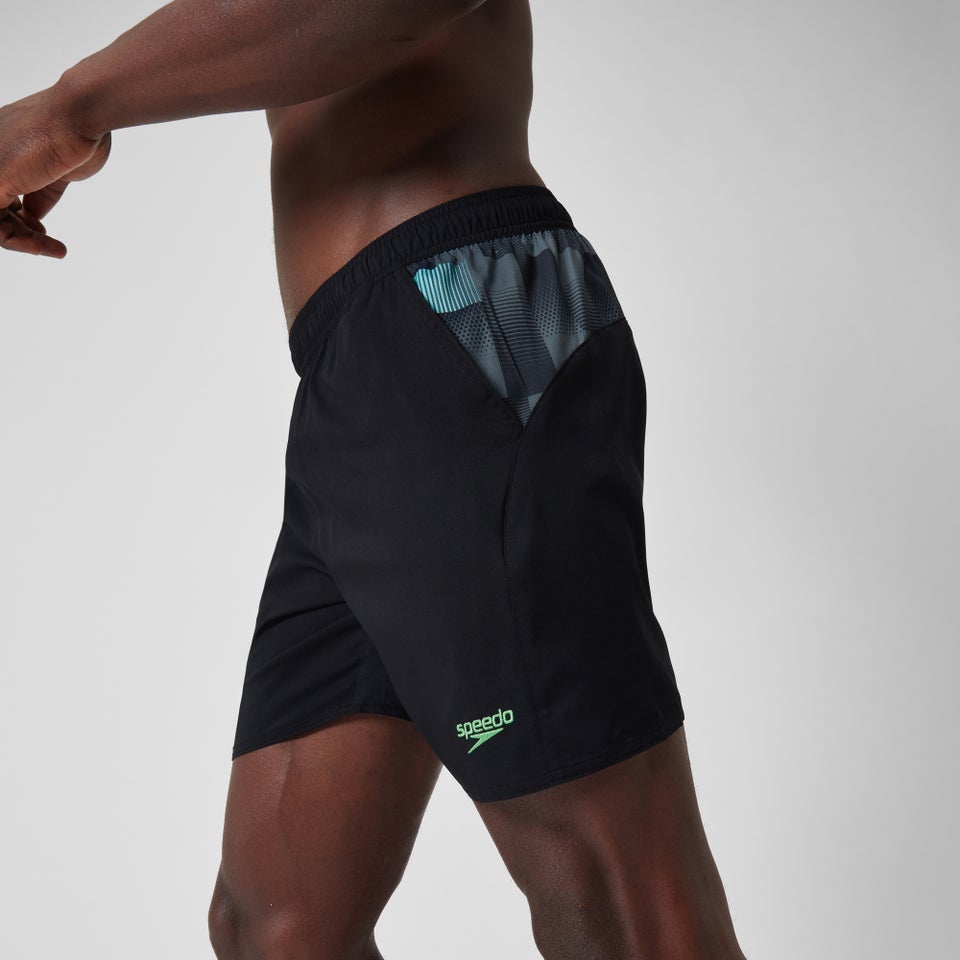 Herren XPRESS LITE Badeshorts mit Einsätzen, 40 cm Schwarz/Grau