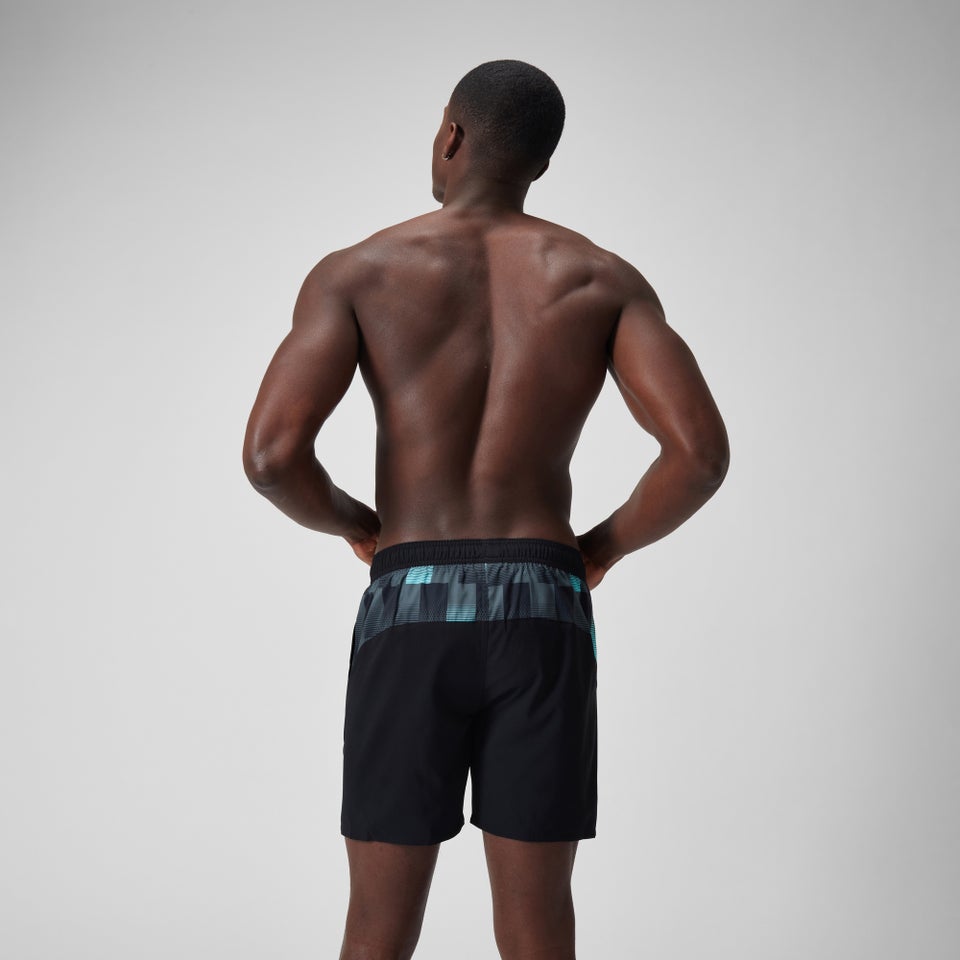 Herren XPRESS LITE Badeshorts mit Einsätzen, 40 cm Schwarz/Grau