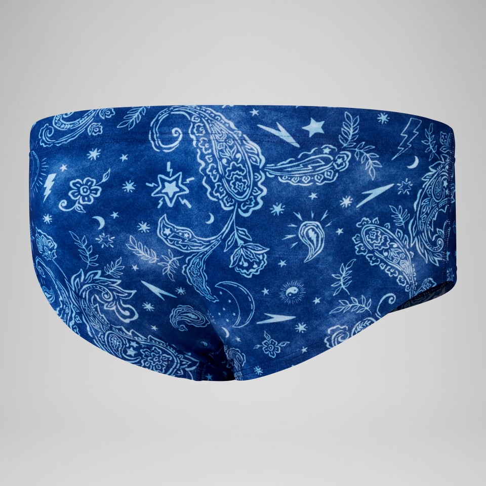 Slip de bain Hommes pour entraînement en club 13,5 cm Allover Bleu céruléen