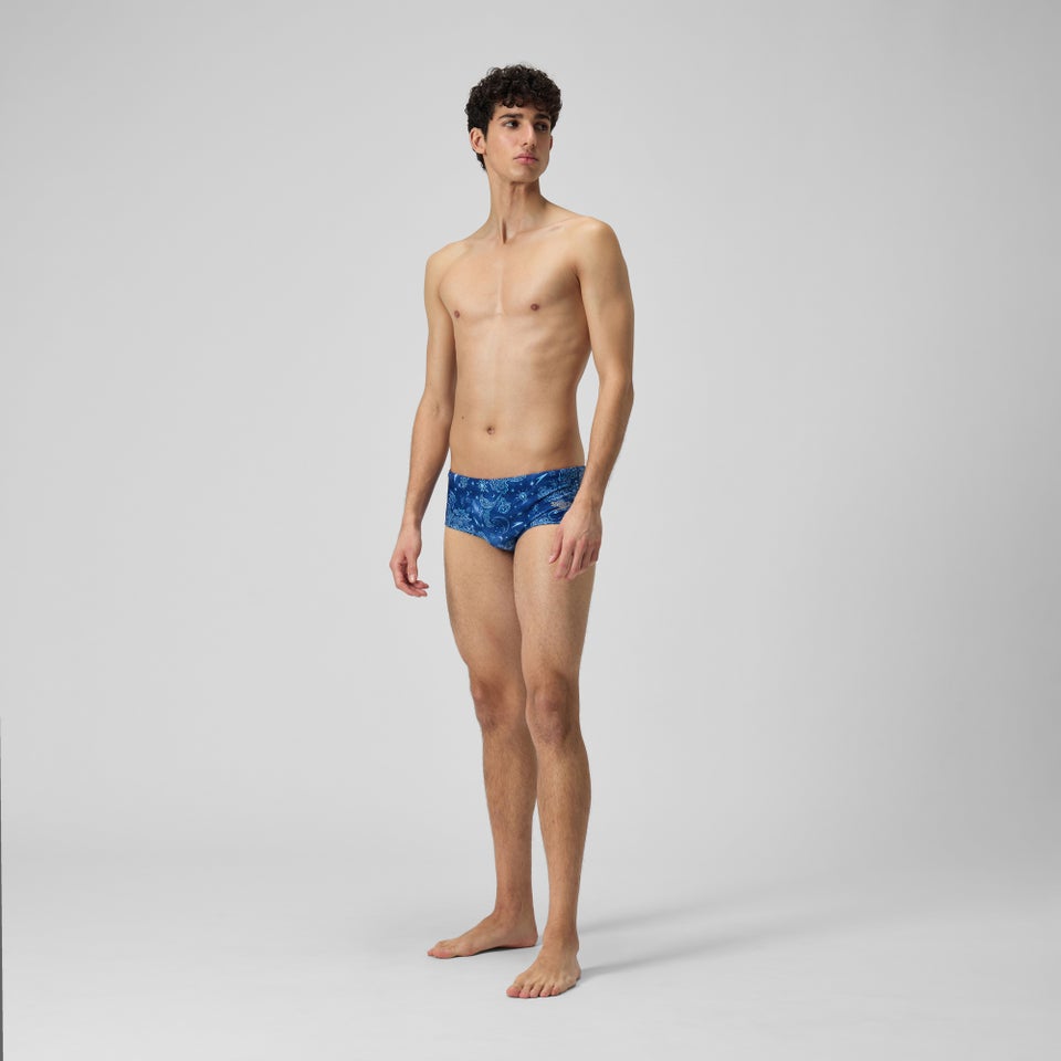 Slip de bain Hommes pour entraînement en club 13,5 cm Allover Bleu céruléen
