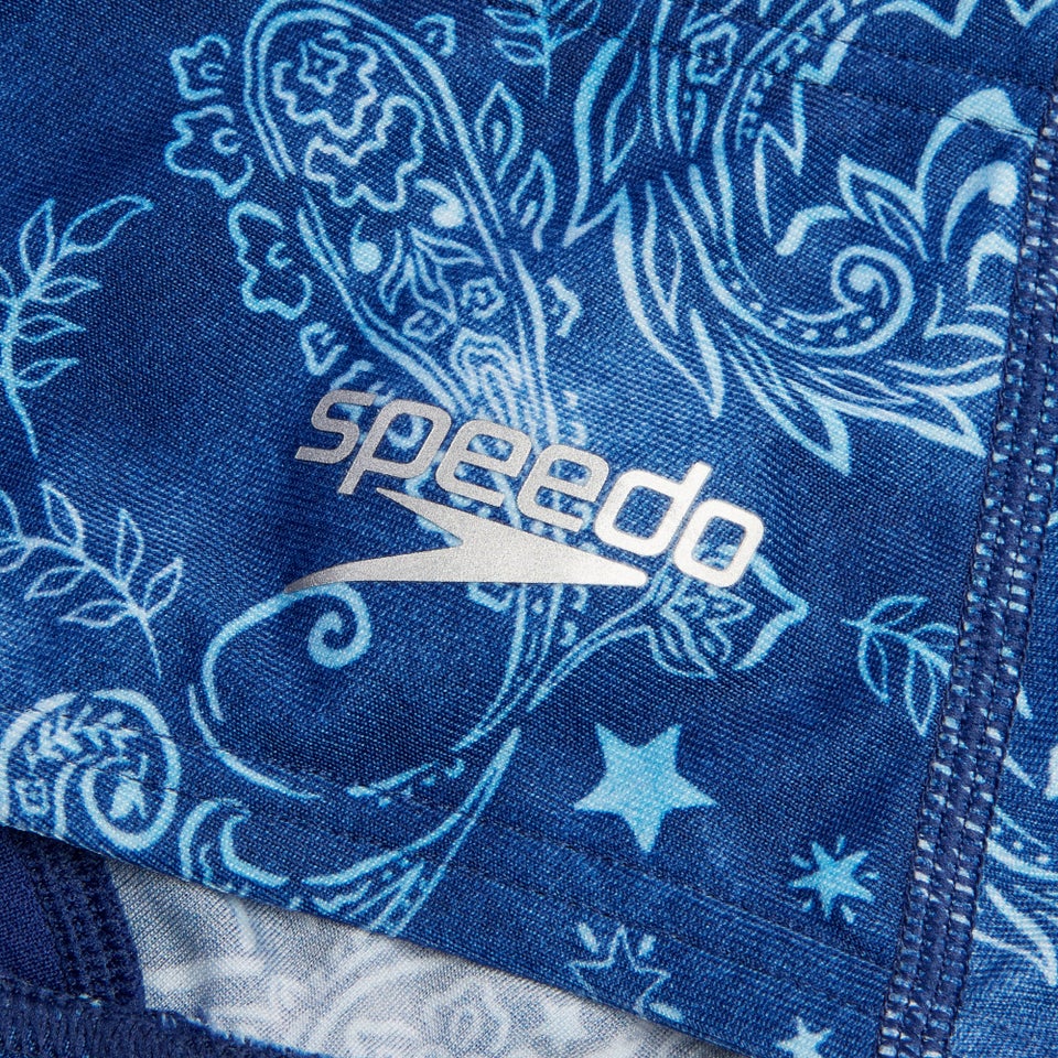 Slip de bain Hommes pour entraînement en club 13,5 cm Allover Bleu céruléen