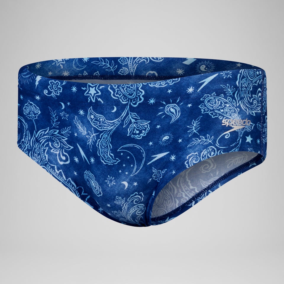 Slip de bain Hommes pour entraînement en club 13,5 cm Allover Bleu céruléen