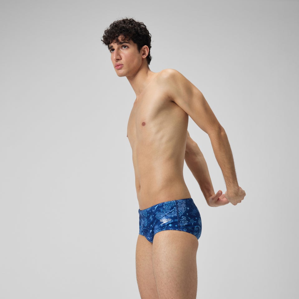 Slip de bain Hommes pour entraînement en club 13,5 cm Allover Bleu céruléen