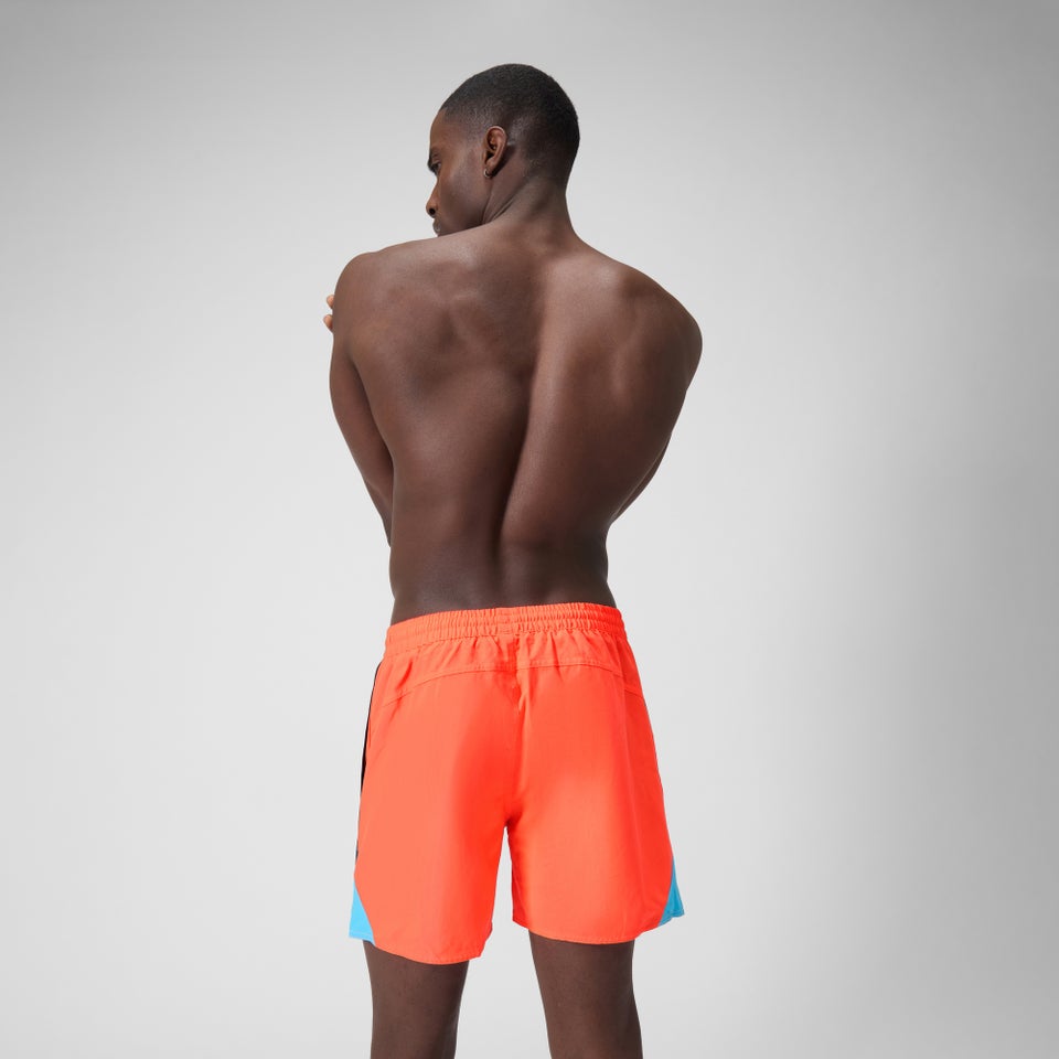 Herren Hyperboom Badeshorts mit Passe, 40 cm Rot/Blau