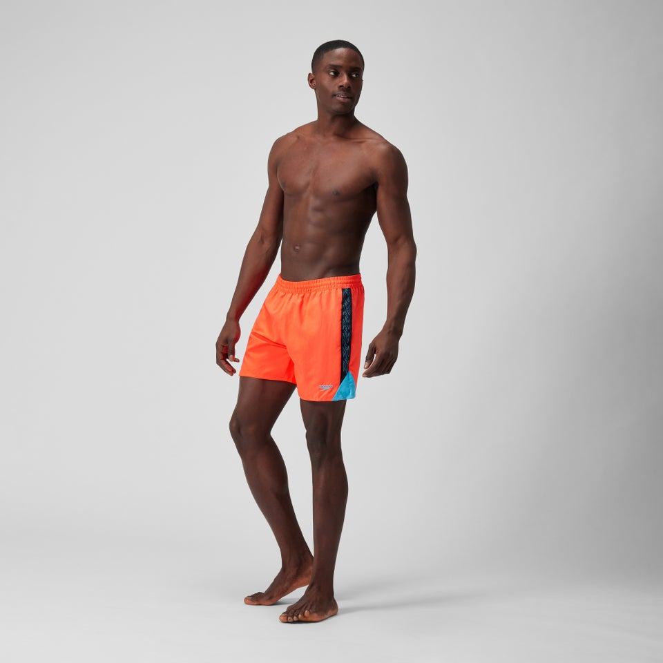 Herren Hyperboom Badeshorts mit Passe, 40 cm Rot/Blau