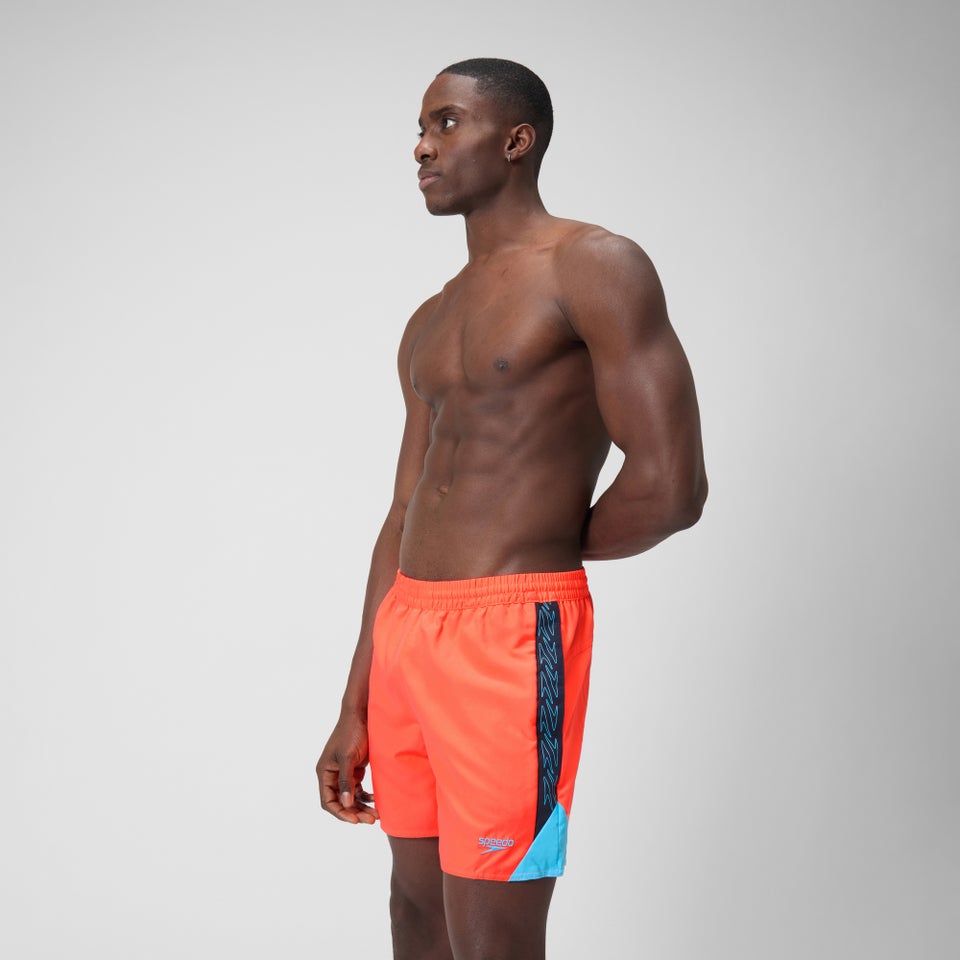 Herren Hyperboom Badeshorts mit Passe, 40 cm Rot/Blau