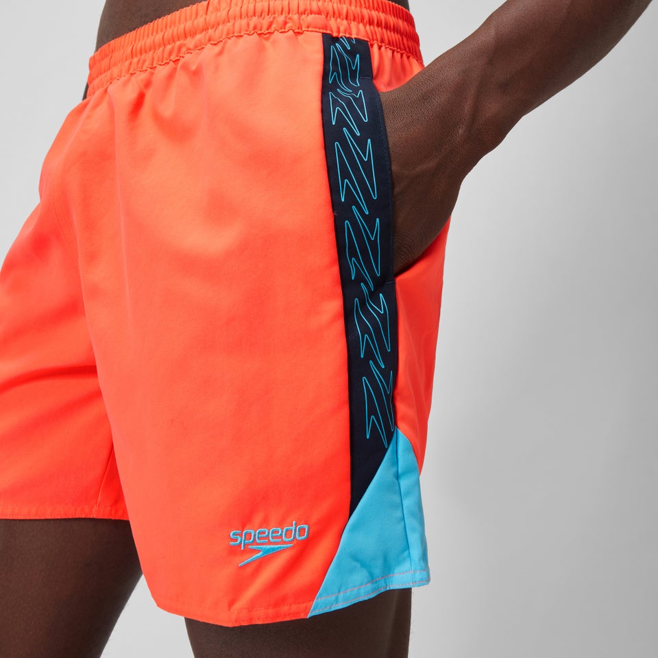 Herren Hyperboom Badeshorts mit Passe, 40 cm Rot/Blau