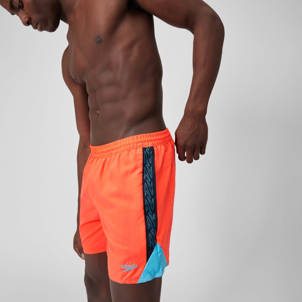 Herren Hyperboom Badeshorts mit Passe, 40 cm Rot/Blau