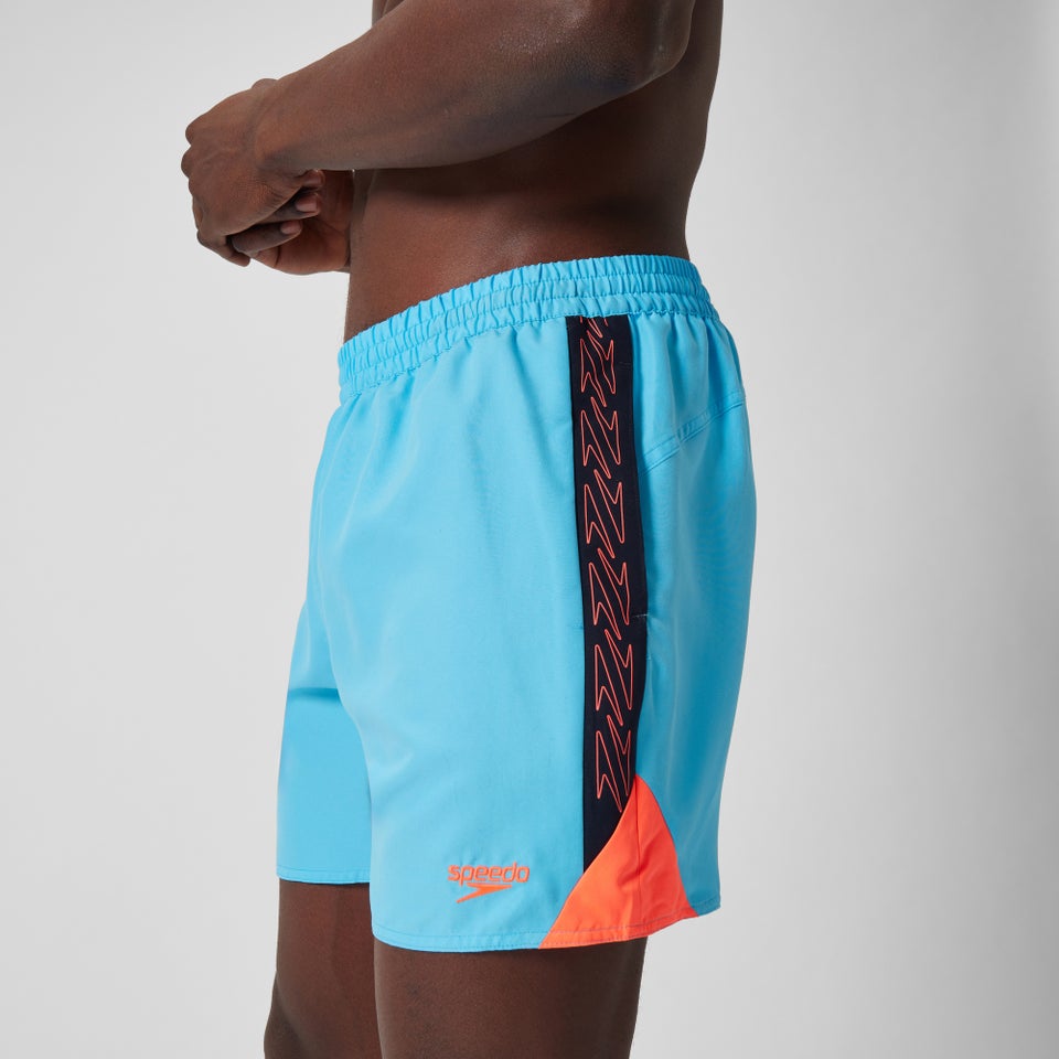 Herren Hyperboom Badeshorts mit Passe, 40 cm Blau/Rot