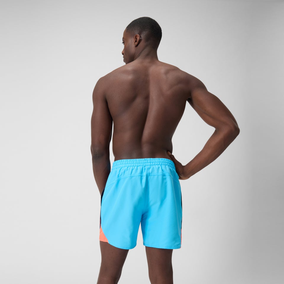 Herren Hyperboom Badeshorts mit Passe, 40 cm Blau/Rot
