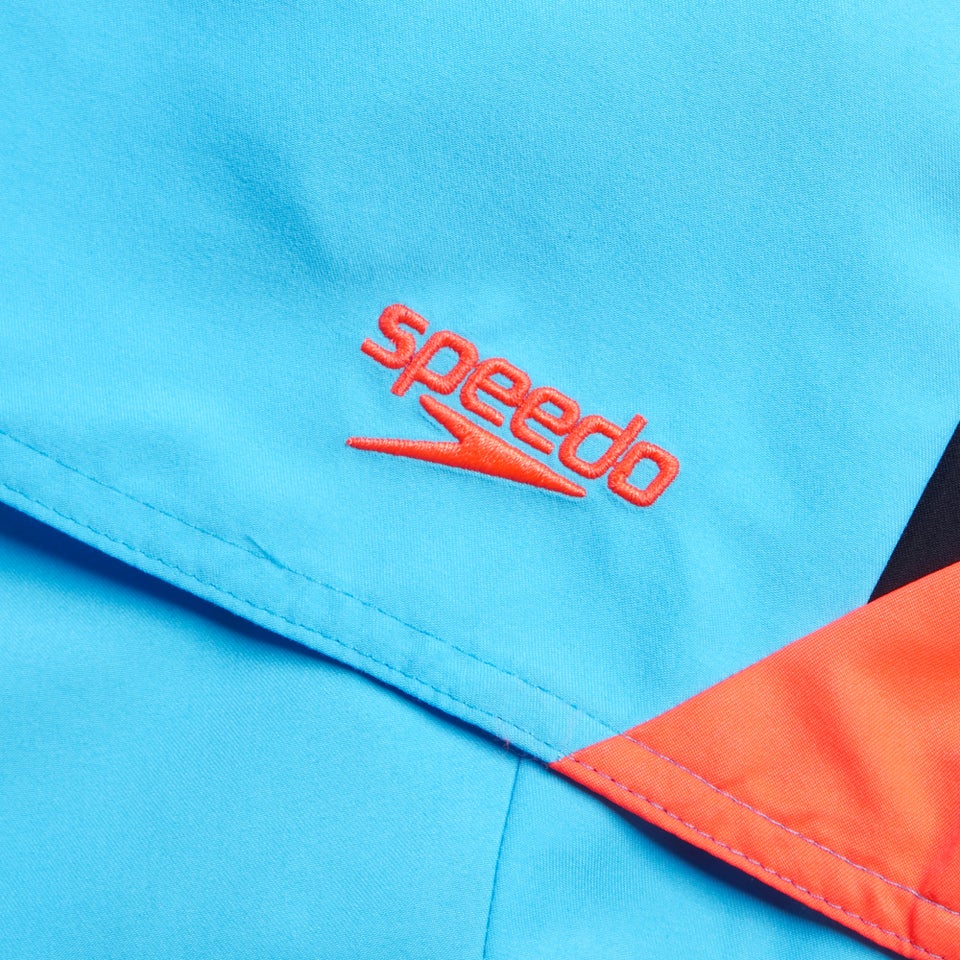 Herren Hyperboom Badeshorts mit Passe, 40 cm Blau/Rot