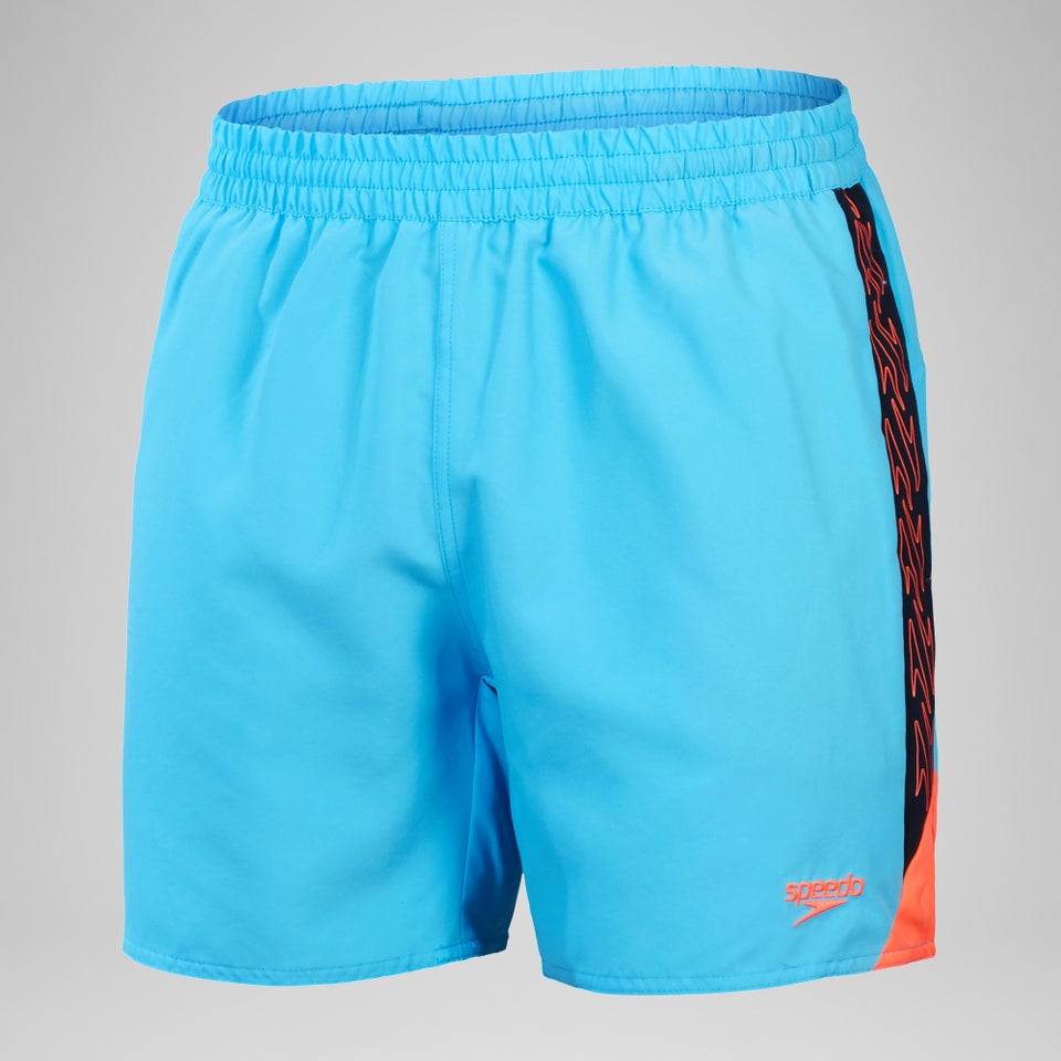 Herren Hyperboom Badeshorts mit Passe, 40 cm Blau/Rot